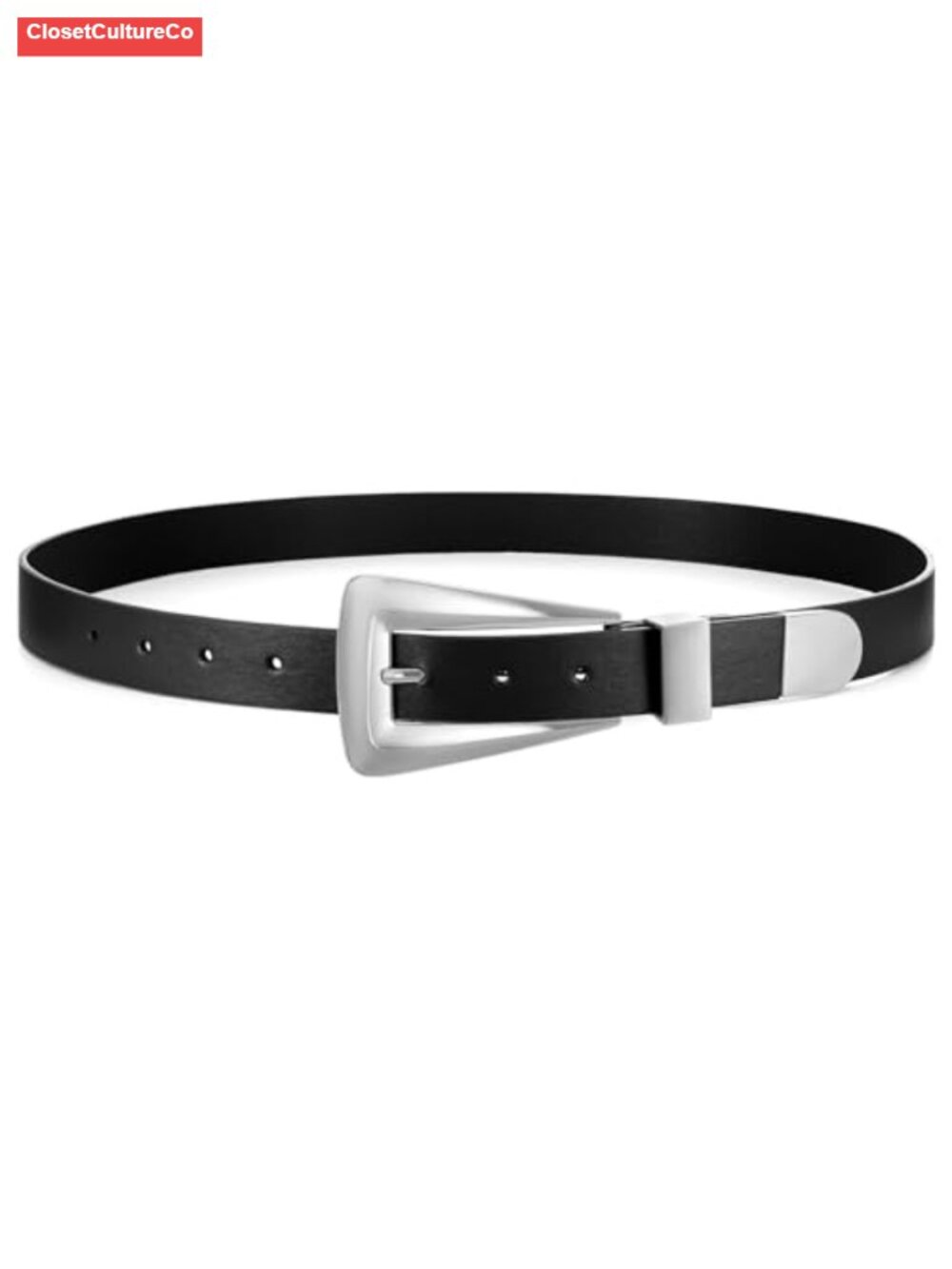 Women's Leather Belt with Gold Buckle Vintage Western Waist Belt